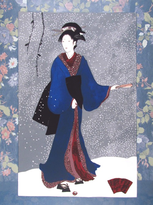 フジコ・ヘミングの絵画作品　タイトルは、日本の女（ストックホルム）